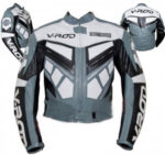 Silver V.rod Motorcycle Racing Leather Jacket - Image 2
