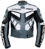 Silver V.rod Motorcycle Racing Leather Jacket