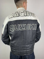 Suzuki Black Blue White Motorcycle Racing Jacket - Image 2