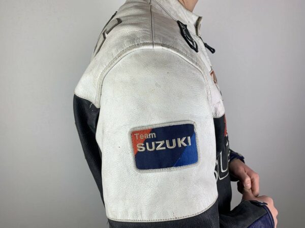 Suzuki Black Blue White Motorcycle Racing Jacket - Image 4