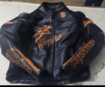 Suzuki Black Orange Hayabusa Motorcycle Racing Jacket