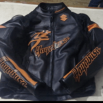 Suzuki Black Orange Hayabusa Motorcycle Racing Jacket