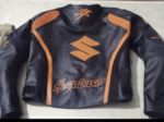 Suzuki Black Orange Hayabusa Motorcycle Racing Jacket - Image 2