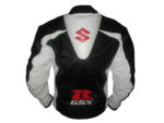 Suzuki Black White Motorcycle Leather Jacket - Image 2