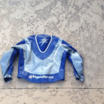 Suzuki Blue Hayabusa Motorcycle Leather Jacket - Image 2