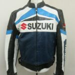 Suzuki Blue Motorcycle Racing Leather Jacket