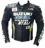 Suzuki Ecstar Black Motorcycle Racing Leather Jacket