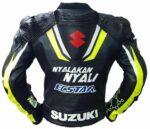 Suzuki Ecstar Black Motorcycle Racing Leather Jacket - Image 2