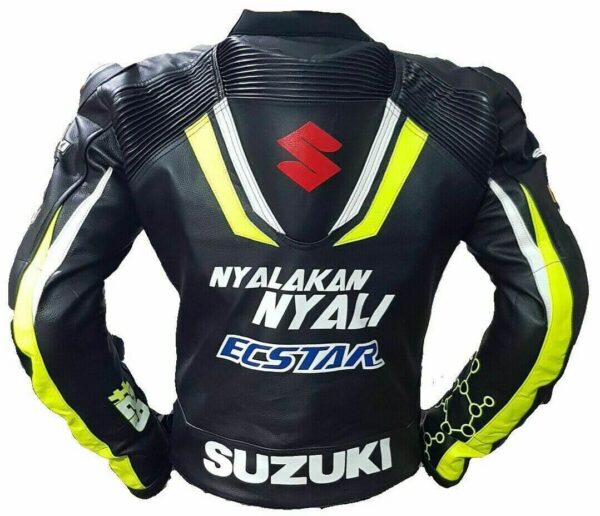 Suzuki Ecstar Black Motorcycle Racing Leather Jacket - Image 2