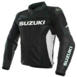 Suzuki GSXR Black Motorcycle Leather Jacket