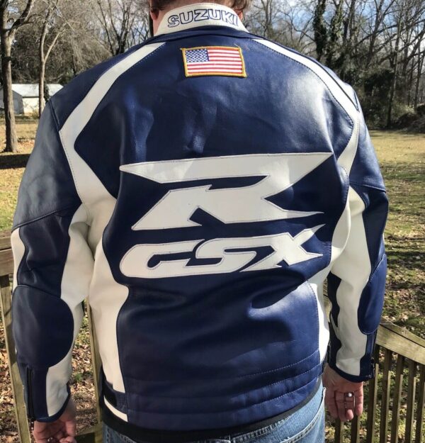Suzuki GSXR Dunlap 18 Motorcycle Leather Jacket - Image 2