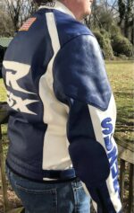 Suzuki GSXR Dunlap 18 Motorcycle Leather Jacket - Image 4