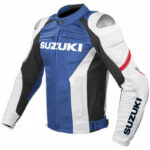 Suzuki  Blue And White GSXR Motorcycle Jacket