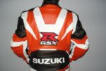 Suzuki GSXR Orange Motorcycle Racing Leather Jacket - Image 2