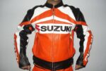 Suzuki GSXR Orange Motorcycle Racing Leather Jacket