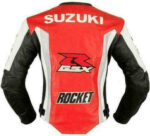 Suzuki GSXR Orange White Motorcycle Racing Jacket - Image 2
