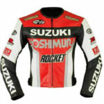 Suzuki GSXR Orange White Motorcycle Racing Jacket