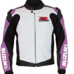 Suzuki GSXR Purple and White Motorcycle Jacket