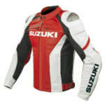 Suzuki GSXR Red and White Motorcycle Racing Jacket