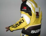 Suzuki GSXR Yellow Motorcycle Leather Jacket - Image 2