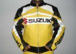 Suzuki GSXR Yellow Motorcycle Leather Jacket