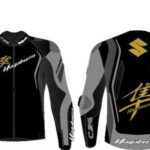 Suzuki Hayabusa Black and Grey Motorcycle Jacket