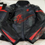 Suzuki Hayabusa Red Black Motorcycle Jacket