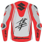 Suzuki Hayabusa Red White Motorcycle Jacket - Image 2