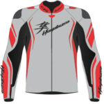Suzuki Hayabusa Red White Motorcycle Jacket