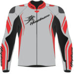 Suzuki Hayabusa Red White Motorcycle Jacket