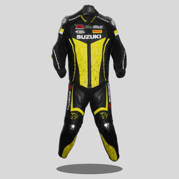 Suzuki-Motorcycle-Racing-Leather-Suit.png Suzuki Motorcycle Racing Leather Suit - Image 1