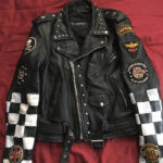 Triumph Jack Scull England Flag Leather Jacket