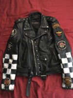 Triumph Jack Scull England Flag Leather Jacket