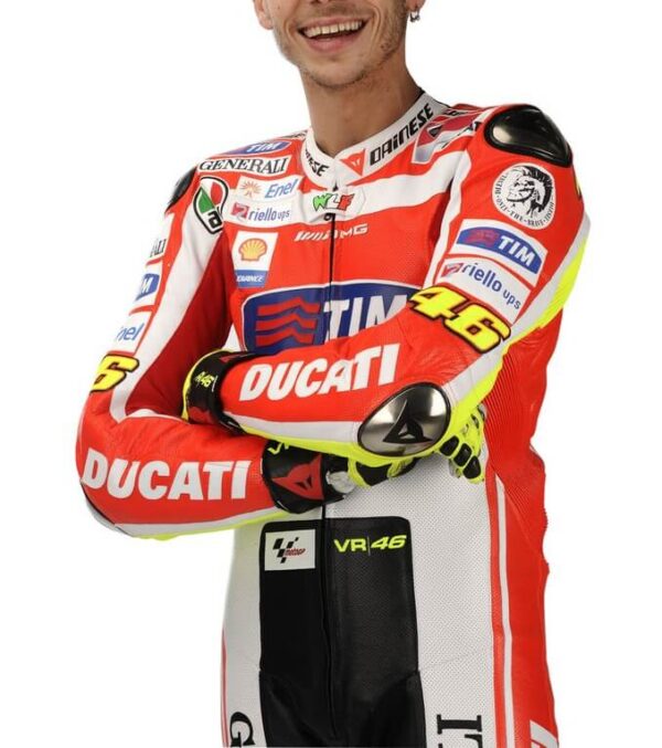Valentino Rossi Ducati Corse MotoGP Motorcycle Leather Suit - Image 2