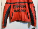 Vintage 80's Ferrari Red And Black Biker Leather Jacket - Image 3