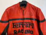 Vintage 80's Ferrari Red And Black Biker Leather Jacket - Image 4