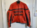 Vintage 80's Ferrari Red And Black Biker Leather Jacket