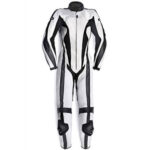 White & Black Motorcycle Racing Leather Suit