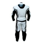 White & Black Plimmerton Motorcycle Leather Racing Suit - Image 2