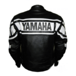 Yamaha Black and White Motorcycle Leather Jacket - Image 2