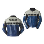 Yamaha Blue and Black Motorcycle Leather Jacket