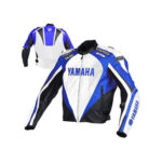 Yamaha Motorcycle black and Blue Racing Leather Jacket