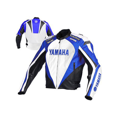 Yamaha-Motorcycle-black-and-Blue-Racing-Leather-Jacket.jpg Yamaha Motorcycle black and Blue Racing Leather Jacket - Image 1