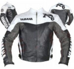 Yamaha R6 Black and White Motorcycle Leather Jacket - Image 2