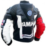 Custom Yamaha Blue And White Racing Motorcycle Jacket - Image 2