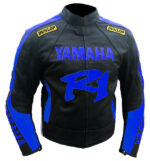 Yamaha Black Motorbike Leather Jacket Men - Image 3