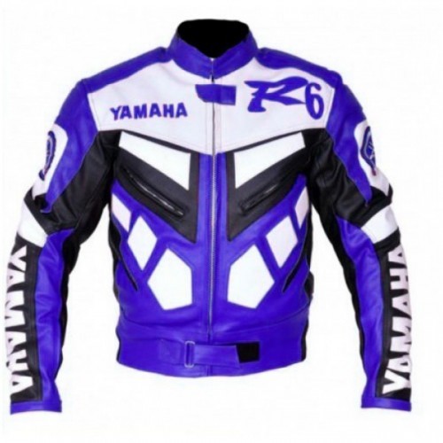 Yamaha_R6_Biker_Leather_Blue_Jacket_Original_Leather.jpg Yamaha R6 Biker Leather Blue Jacket Original Leather - Image 1