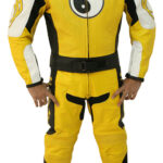 Yellow Motorcycle Racing Sports Leather Suit