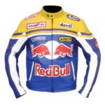 Yellow Red Bull Racing Motorcycle Leather Jacket