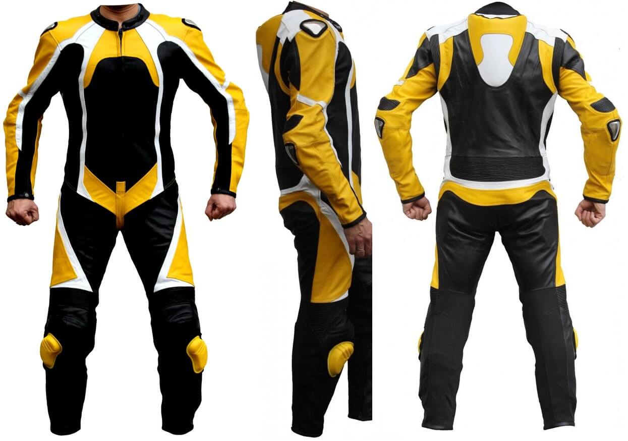 Yellow-and-Black-Motorcycle-Sports-Racing-Leather-Suit-4.jpg Yellow and Black Motorcycle Sports Racing Leather Suit - Image 1